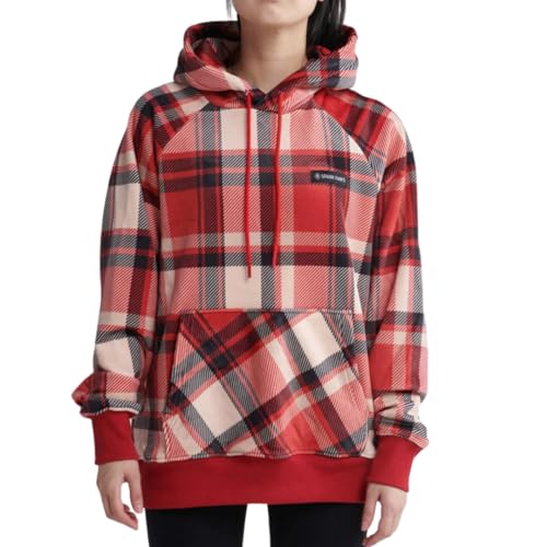 Spark Paws Human Hoodie - Premium Quality, Buttery Soft, Superior Comfort and Fit, Calming Fleece Interior, Suitable for All Styles  Red Plaid, L