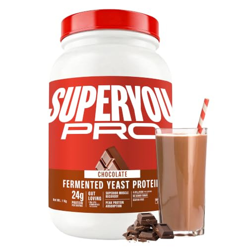 Image of Superyou Pro Fermented Yeast Protein Isolate 1kg | 24g Protein| Chocolate | Higher Absorption than Plant Protein | Superior Muscle Recovery | Gut Friendly | Vegan Protein | PDCAAS of 1
