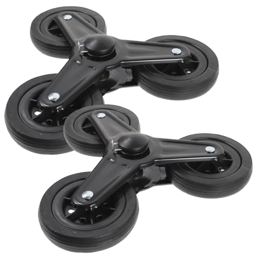 Operitacx ショッピングカート用耐久ステンレス三角段昇降ホイール交換用キャスター 重量物運搬適合台車用滑りにくい丈夫なトロリーキャス