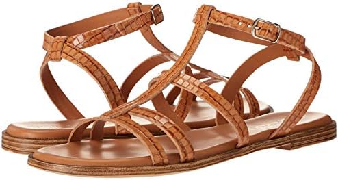 Bella Vita Made in Italy Women's Strappy Sandal Flat, Natural Croco Italian Leather, 9 Wide | Image 6