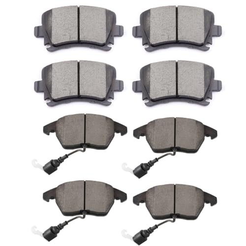 Image of SCITOO D1319 D1108 Brake Pads Sets Front Semi-Metal & Rear Ceramic Fit For Audi 2006-2015,For Volkswagen 2005-2017