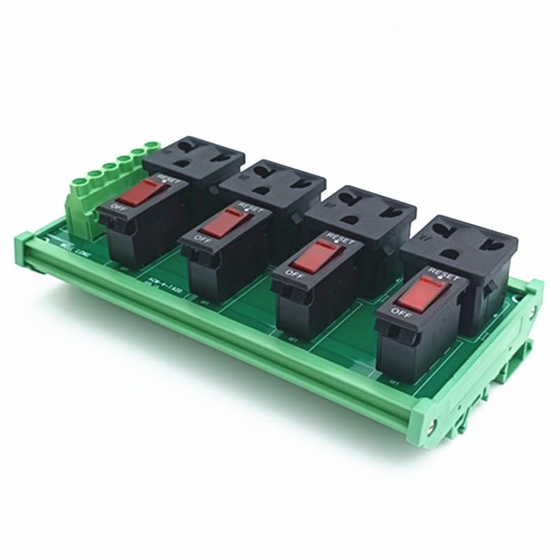 DIN Rail Mount AC 120V 4 Receptacle Outlet Power Module