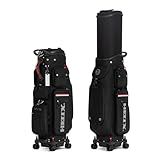 HELIX Golf Cart Bag, Retractable Golf Club Bag with Universal Wheels and Latest Integrated Handgrip. (Navy Black)
