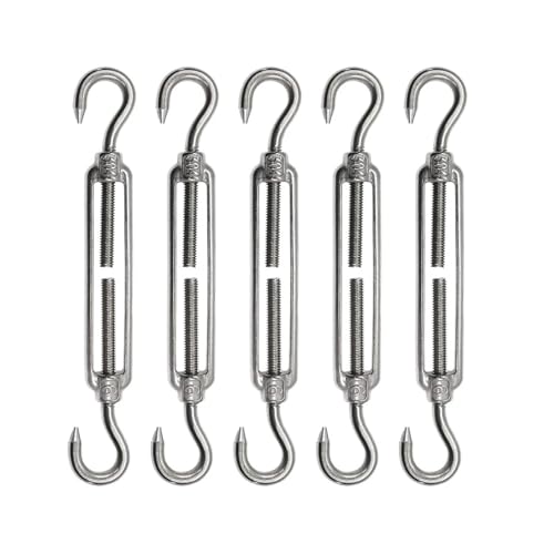 Tensores para cables tipo gancho de acero inoxidable 304, juego de 5 unidades M6