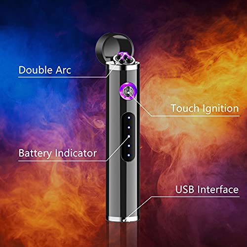 Punvot Elektro Lichtbogen Feuerzeug, Mini USB Feuerzeug mit Geschenkbox Elektro Feuerzeuge Plasma Feuerzeug Flammenlose… – Bild 5