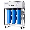 iSpring CRO2000 5-Stage Tankless Commercial Reverse Osmosis Drinking Water Filtration System w/Pumps, Pressure Gauges, and Freestanding Stainless Steel Bracket, for Restaurants and Small Businesses