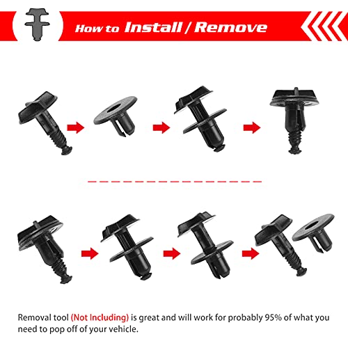 Image of OTUAYAUTO 30PCS Fender Liner Rivet Radiator Sight Shield Push-Type Retainer Clips Replacement for Ford F150, Mustang Fusion,Lincoln LS Town Car Battery Cover Clips