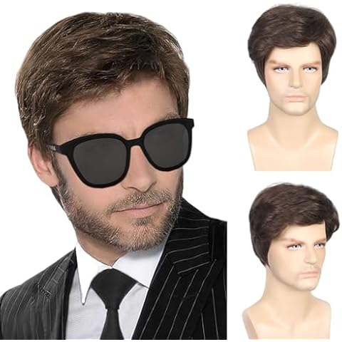 Perruque Brun TSHAOUN pour Homme Cover