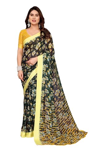 Border & Pallu Details :: Border Color : Yellow | Border Work Type : Printed | Pallu Work Type : Printed | Pallu Color : Yellow