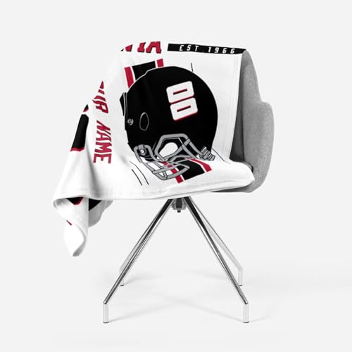 Image of Atlanta Throw Blanket Custom Name and Number Personalized Gifts for Men and Women