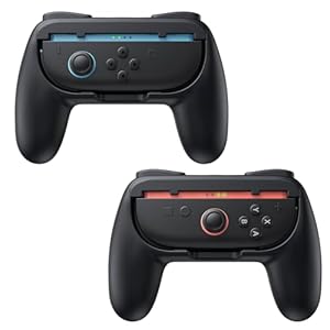 FASTSNAIL Grips for Nintendo Switch 2 (2025) for Joy-Con 2, Wear-Resistant & Anti-Slip Switch2 Controllers Grips Handle Kit, Switch Holder Accessories for NS2 JoyCon2 (Black Black)