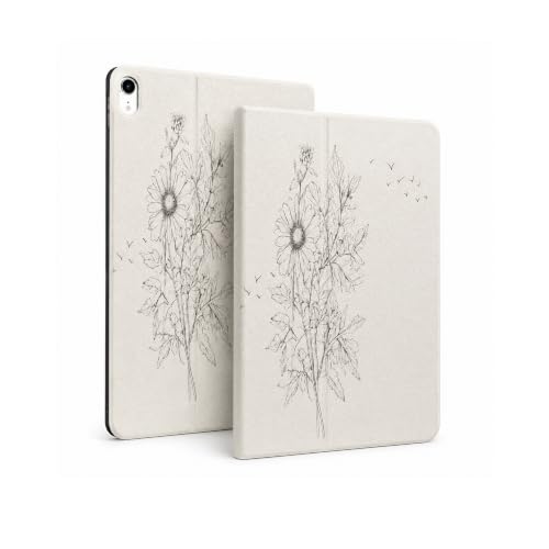 Image of MOCA Case for iPad A16 11th Generation 11 Inch 2025 Case, iPad Case 10th Generation 10.9 Inch Slim Stand Back Protective Smart Cover (White Flower)