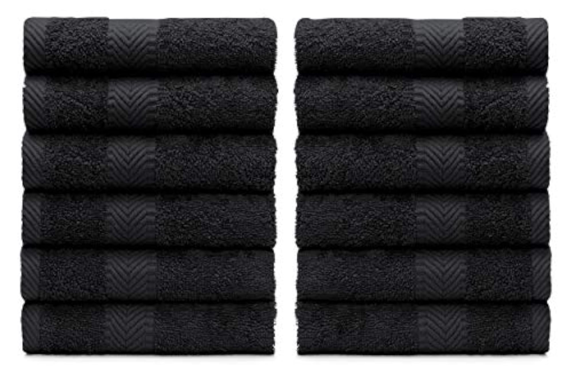 Loop Terry Black Washcloths, Soft and Absorbent