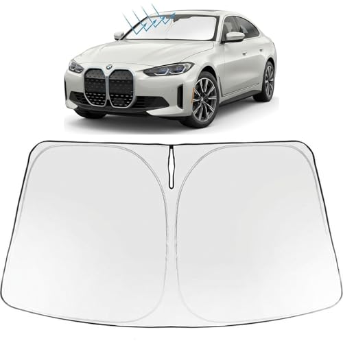 Image of Proadsy Windshield Sun Shade for BMW i4 2022-2026 Foldable Front Sunshade Protector Sun Visor Blocks UV Rays Keep Car Cooler Accessories