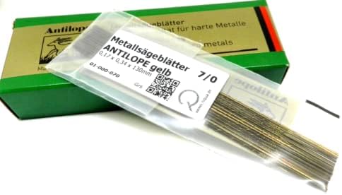 Antilope Jewelers Saw Blades # 7/0 Jewelry Making Pack of 144 - Made in Germany