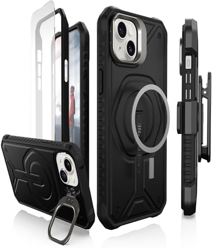 Coque iPhone 15 Plus MagSafe robuste verre trempé étui ceinture antichoc