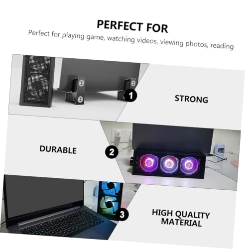 Base refrigerante portátil RGB para laptop con ventilador miniatura 3