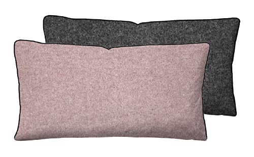 biberna Melange-Flanell Kissenbezug 40x80 cm, 100% Baumwolle, Biber, Flanell wärmend, weich & kuschelig, Reißverschluss, mit Paspel, Winter & Herbst, Uni, rot, Modell 0840500