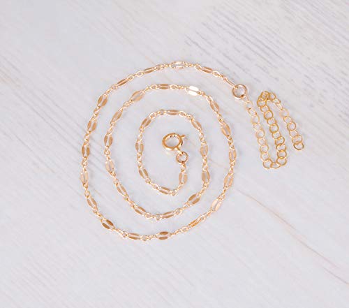 14K Gold Filled Lace Choker Necklace - Designer Handmade Vintage Style Short Necklace 13.5" + 3" Extending Chain #TOP6