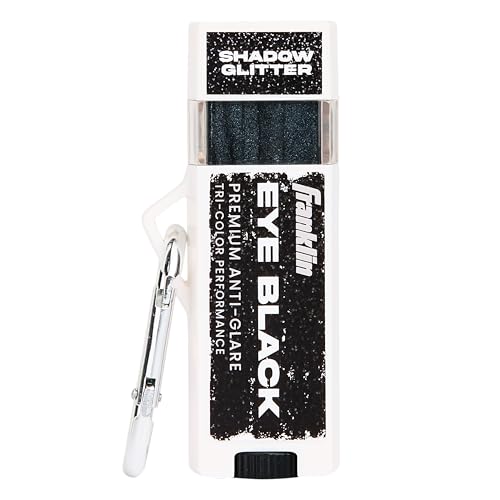 Franklin Sports Eye Black Stick - Baseball Softball + Football Eye Black for Kids + Adults - Sun Glare Reduction - Black Glitter