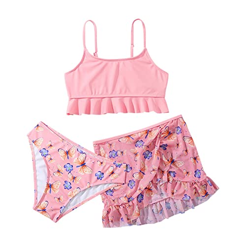 luohaibell trajes de baño niñas niños verano impreso pantalones cortos de secado rápido playa 3PC traje de baño ropa trajes de baño, rosa, 11-12 Años