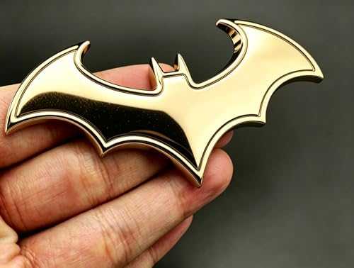 Image of 3D Spider Chrome Emblem Badge Sticker Decoration for Car, Truck, Motorcycle, RV, Scooter, SUV, Door, Window (Yellow Bat)