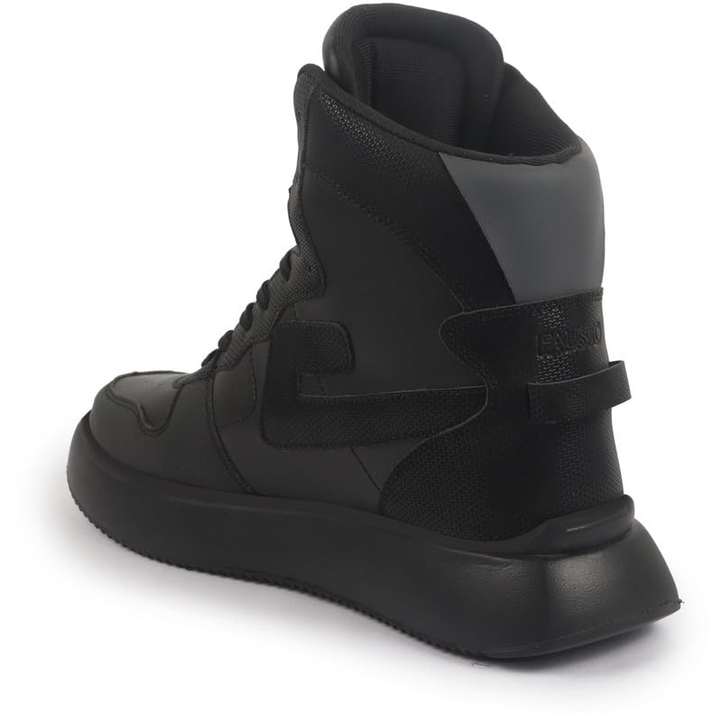 Image of FAUSTO Men's High Top Chunky Classic Lace Up Sneakers|High Ankle Sneakers with Memory Cushion|Lightweight All Day Sneakers