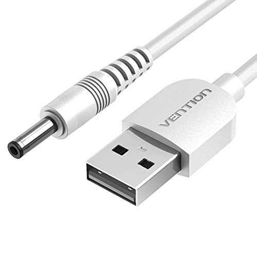 USB auf DC 3,5 mm x 1,35 mm 5 V 1 A 2 A Netzteil Adapter Hohlstecker Ladekabel Verlängerungskabel für Kamera TV Box Lautsprecher (0,8 m, weiß)