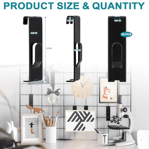 West Bay QKGG-2024-20PCS 20 Pcs Grid Hooks For Wall, Grid Wall Picture Hooks Gridwall Hooks Shelf Accessories Hangers Display Panels Slat Wall Notch Hook thumb #1
