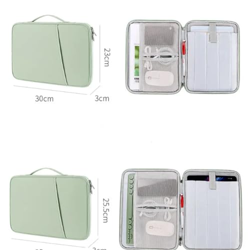 Image of Laptop Sleeve Protective Sleeve Comaptible with MacBook Air / 13-13.3 Notebook Multifuctional Briefcase Bag with Handle for Comfortable Travel (Lime Green)