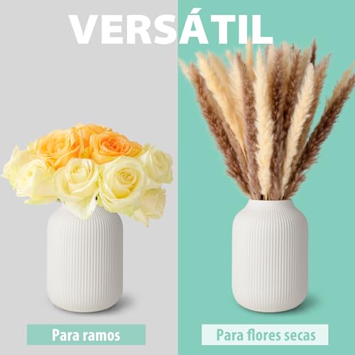Jarrón grande de 20 cm flature en cerámica mate texturizada 3
