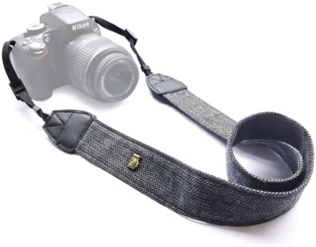 Alled XN01-0943 Neck Shoulder Belt Strap, Vintage Print Soft Colorful Camera Straps for Women/Men, All DSLR/Nikon/Canon/Sony/Olympus/Samsung/Pentax/Olympus, Black