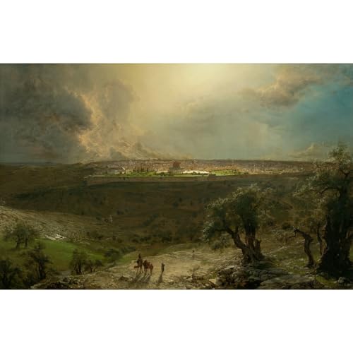 Toile Église Jérusalem cadeau d'art unique grand format 76x101cm