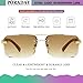 PORADAY Rimless Sunglasses for Men Women Vintage Rectangle Sun Glasses Fashion Frameless Square Tinted Shades (Gradient Brown)