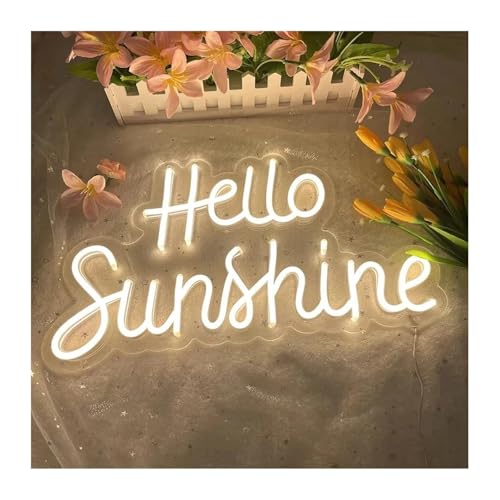 Néon Bonjour soleil chaleureux, veilleuse et enseigne lumineuse de décoration pour maison