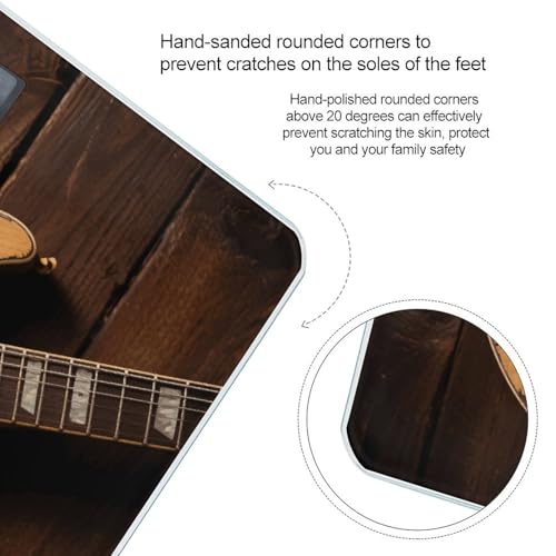 Báscula digital de baño con diseño de guitarra eléctrica miniatura 4
