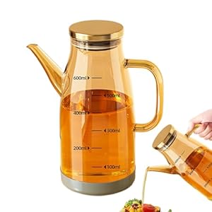 Oliefles dispenser, olijfolie azijn dispenser schenktuit keuken gadgets, druipvrij cruet container sojasaus flessen voor restaurants, camping en reizen (600 ml)