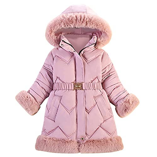 AnFeng Winter Coats For Boys Hooded Jacket Coat Clothes Fashion Warm Kids Children Winter Jacket Boy Coat Girls (Pink, 6T)
