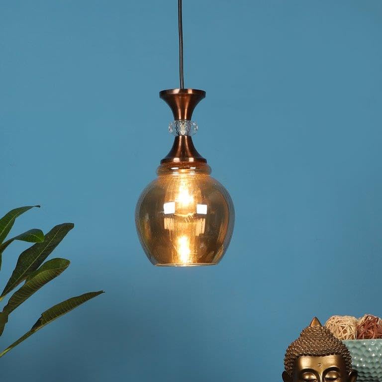 Image of ELIANTE by Jainsons Lights | Pez Gold Iron Hanging Lights - E27 Holder - Without Bulb - JS | Gold Iron Hanging Light | for Living Room, Bedroom, Hallway | E27 Holder | 3 Year Warranty