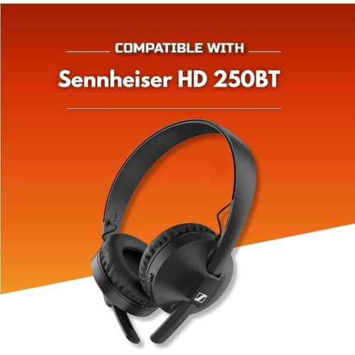 Image of Crysendo 70mm Headphone Cushion Protein Leather Cushion | Compatible with Sennheiser HD 250BT Ear Cushion | 1.5cm Thick Replacement Headphone Ear Pads