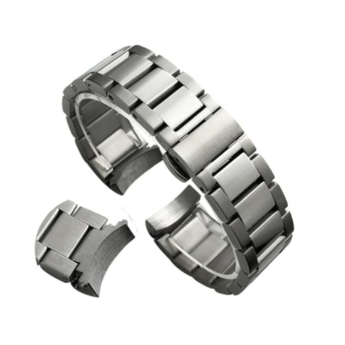 Correa de reloj 20mm de acero inoxidable para Seamaster AT150 plateada 2