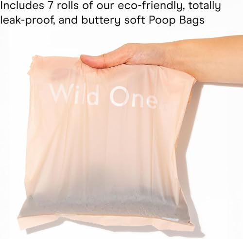 Image of Wild One Dog Poop Bag Holder and Dispenser with Leash Attachment, Leak Proof, Easy Twist Top for Refills, Includes 1 Box Of Bags, Orchid