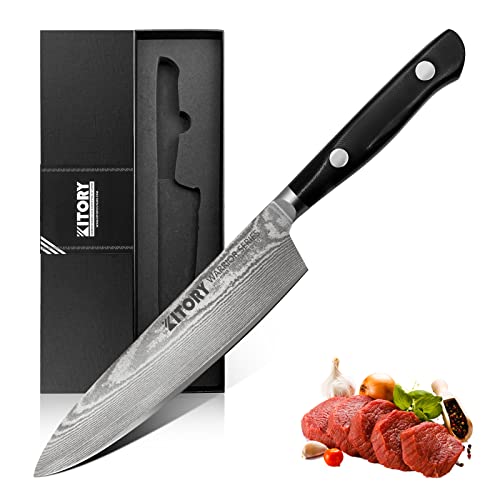 Damascus Chef Knife 8" - VG10 Super HC Steel, 67 Layers, Military G10 Handle, Ergonomic Design for Precision Cuts WAR01