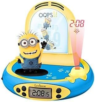 Lexibook RP500DES Despicable Me Minions FM Radio Alarm Clock Projector with LCD Display - Blue/Yellow