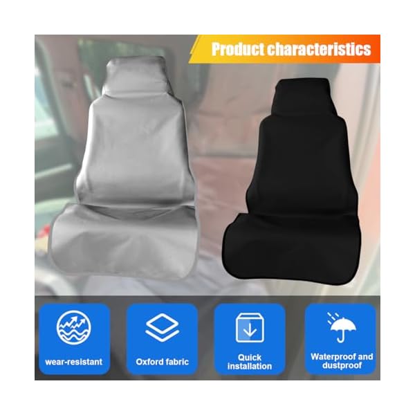 ZIMISI Waterproof Car Seat Cover, Dustproof Sweatproof Car Seat Protector, Washable Bucket Front Seat Covers, Universal Automotive Interior Accessories for Cars, SUVs, Trucks (Grey) - Image 4
