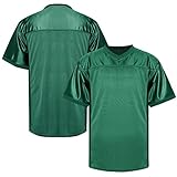 TKJPYWYH Blank Football Jersey,Men's Practice Jersey Football Mesh Athletic Hip Hop Sports Blank T-Shirt Dark Green