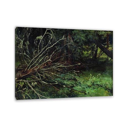 Tableaux sur toile Dans la foret Shishkin décoration murale 40x56cm encadré