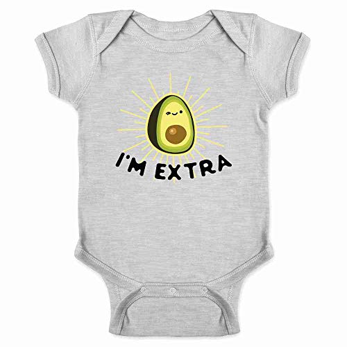 Im Extra Avocado Guacamole Funny Infant Bodysuit for Newborns Grey 6M