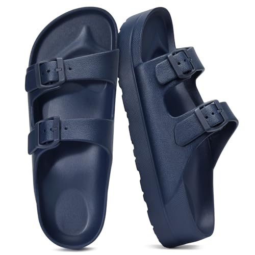 Sandalias cómodas para mujer con soporte de arco shevalues y hebilla para pies cansados