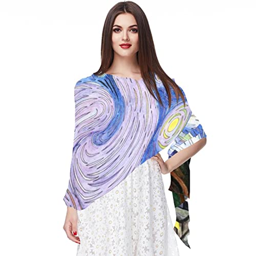 Hijab en mousseline de soie étoilée pour femme, écharpe longue et accessoire de tête moderne